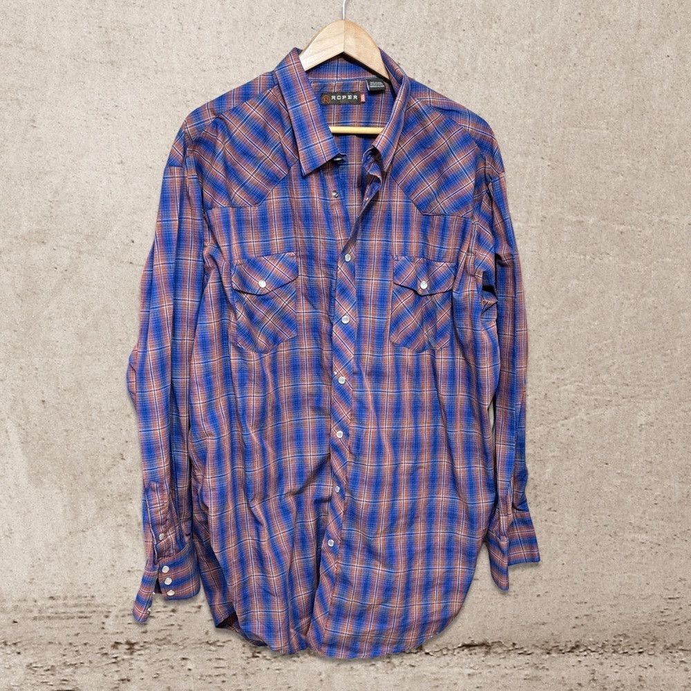 Roper Roper plaid Button Down Shirt Size US XXL / EU 58 / 5 - 1 Thumbnail