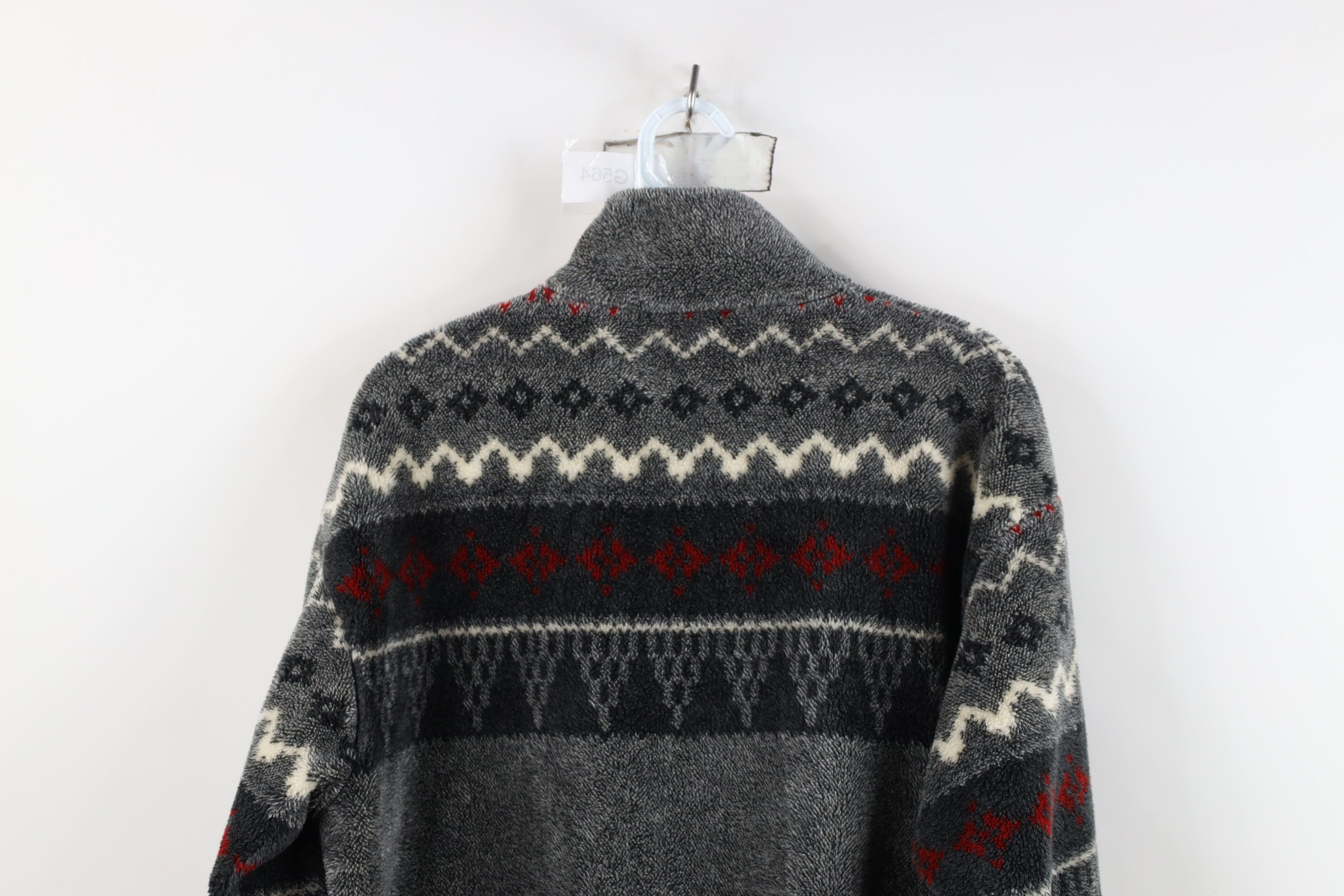 Vintage Vintage 90s Streetwear Fleece Fair Isle Half Zip Sweater Size L / US 10 / IT 46 - 10 Thumbnail