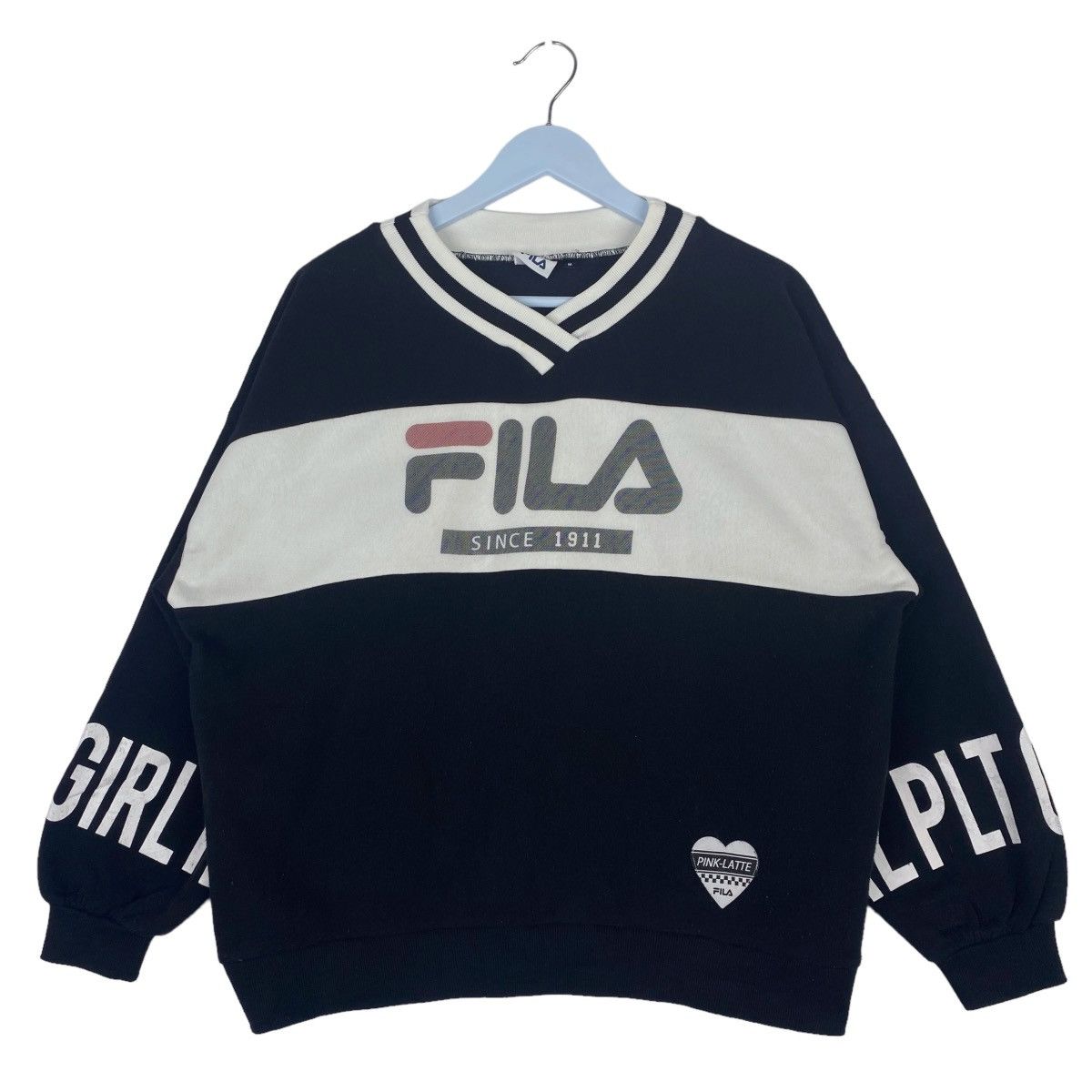 Fila Fila Pink Latte V Neck Sweatshirt Pullover Jumper Size US M / EU 48-50 / 2 - 1 Thumbnail