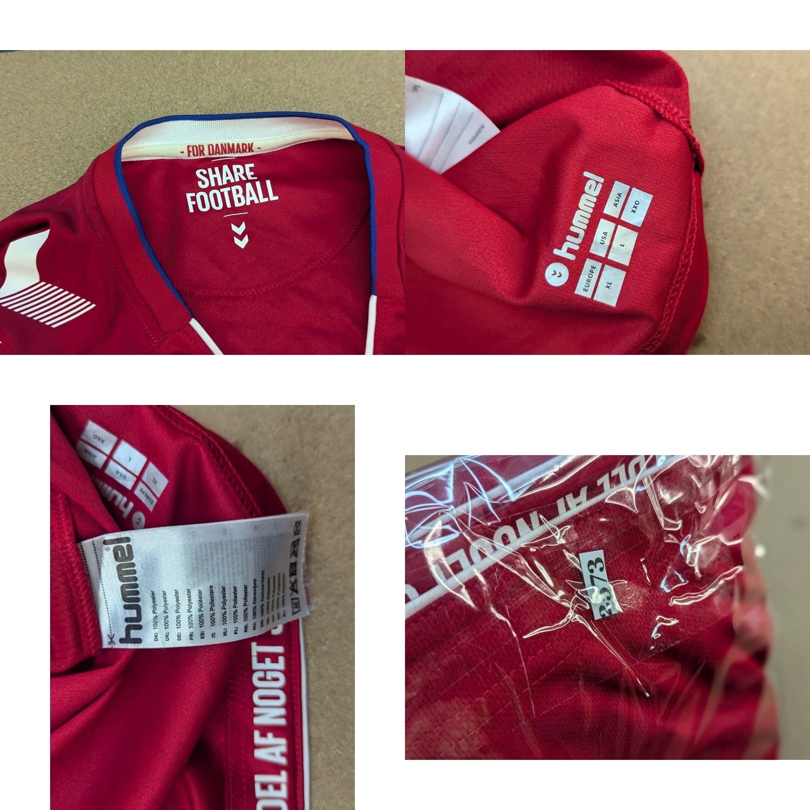 Hummel Hummel Denmark 2018-2019 Football Jersey Home Size XL Adult Red Shirt T-Shirt Sports Quick Dry Mens Size US XL / EU 56 / 4 - 9 Thumbnail