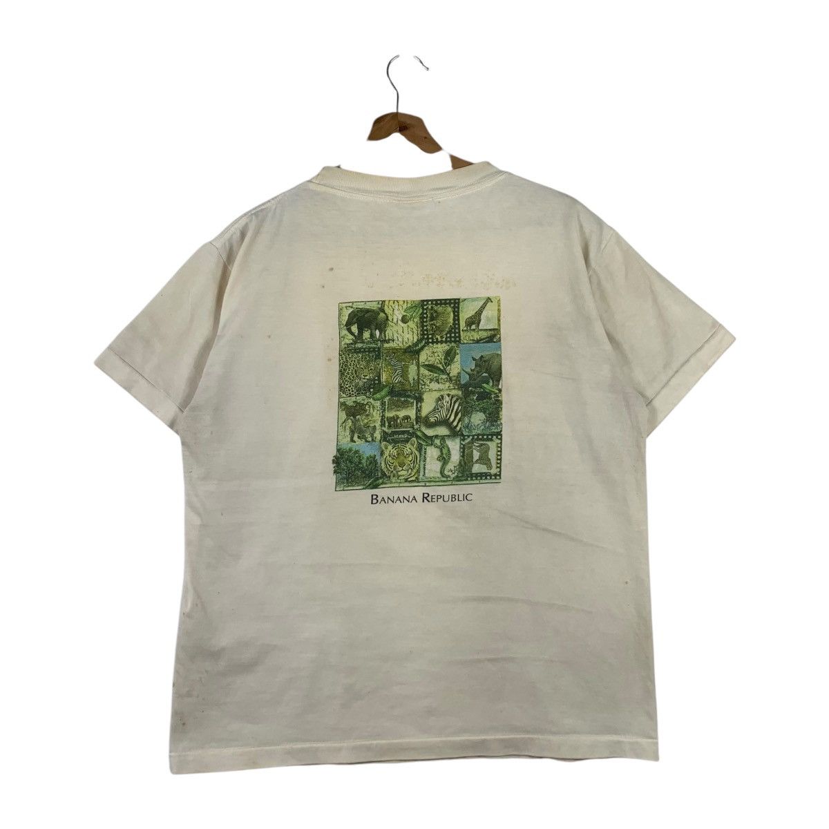 Banana Republic × Vintage Vintage 90s Banana Republic Short Sleeve Shirt Size US M / EU 48-50 / 2 - 1 Thumbnail