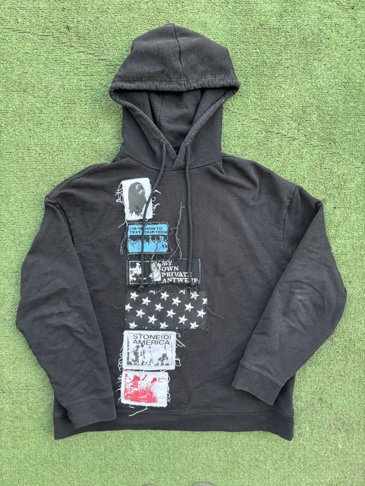 Raf Simons Raf Simons SS20 Patch hoodie america "Stoned America" Size US M / EU 48-50 / 2 - 2 Thumbnail