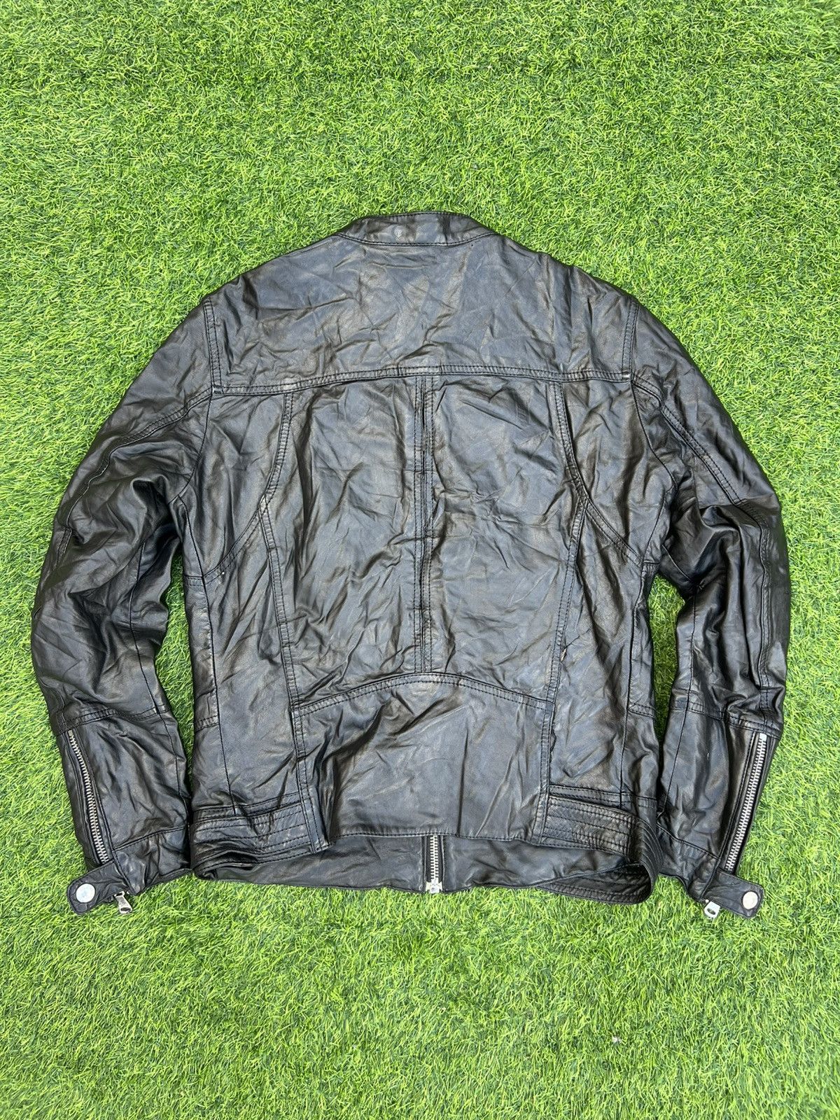 Dolce & Gabbana D&G ARCHIVAL “MULTI-ZIP” BLACK LAMBSKIN MOTO JACKET-size 50 Size US M / EU 48-50 / 2 - 7 Thumbnail