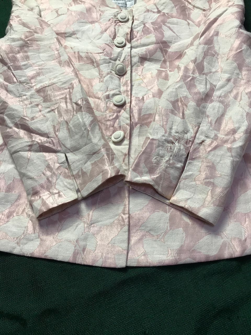 Armani Armani Collezioni Pink Floral Jacquard Button Up Jacket Size M / US 6-8 / IT 42-44 - 7 Thumbnail