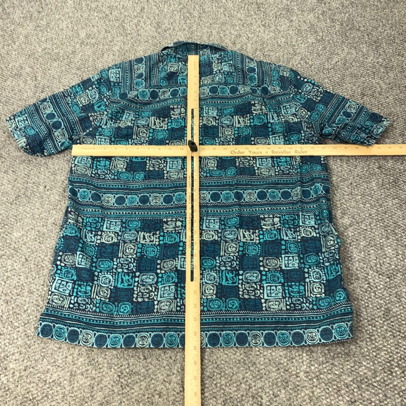 Vintage LL Bean Shirt Mens M Blue Traditional Fit Camp Geometric Tribal Button-Up Short Sleeve Cotton Size US M / EU 48-50 / 2 - 5 Thumbnail