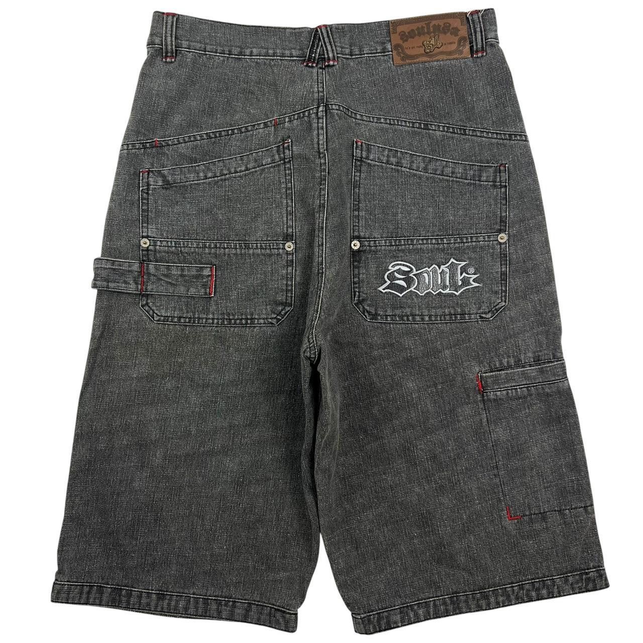 Other Vintage Baggy Soul Denim Embroidered Shorts / Jorts Waist 32 Size US 32 / EU 48 - 1 Thumbnail