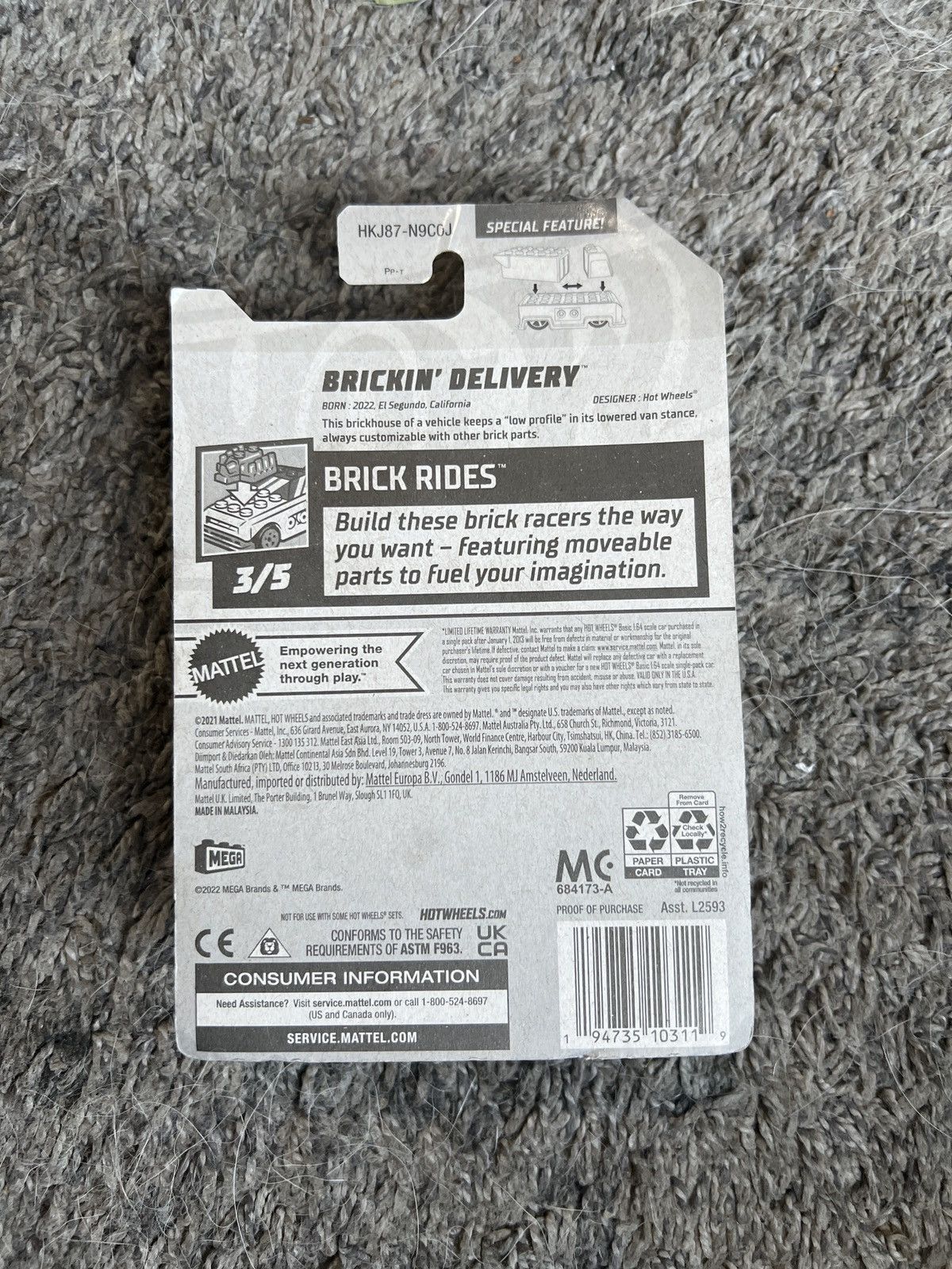 Hypebeast 2022 Mattel Hot Wheels Brickin’ Delivery Size ONE SIZE - 2 Thumbnail