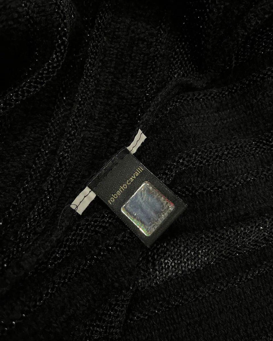 Roberto Cavalli 2000s Cavalli Black Knit Sheer Black Cardigan Size M / US 6-8 / IT 42-44 - 10 Thumbnail