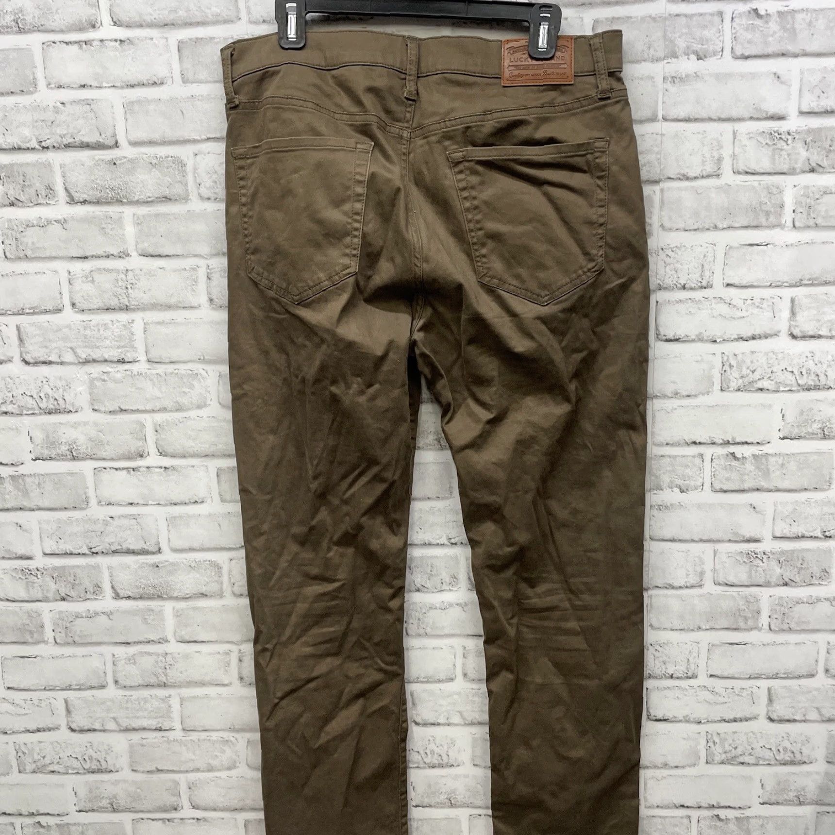 Lucky Brand Lucky Brand 121 Slim Straight Pants Mens Size 33x32 Brown Chino Slimming 90s Style Size US 33 - 5 Thumbnail