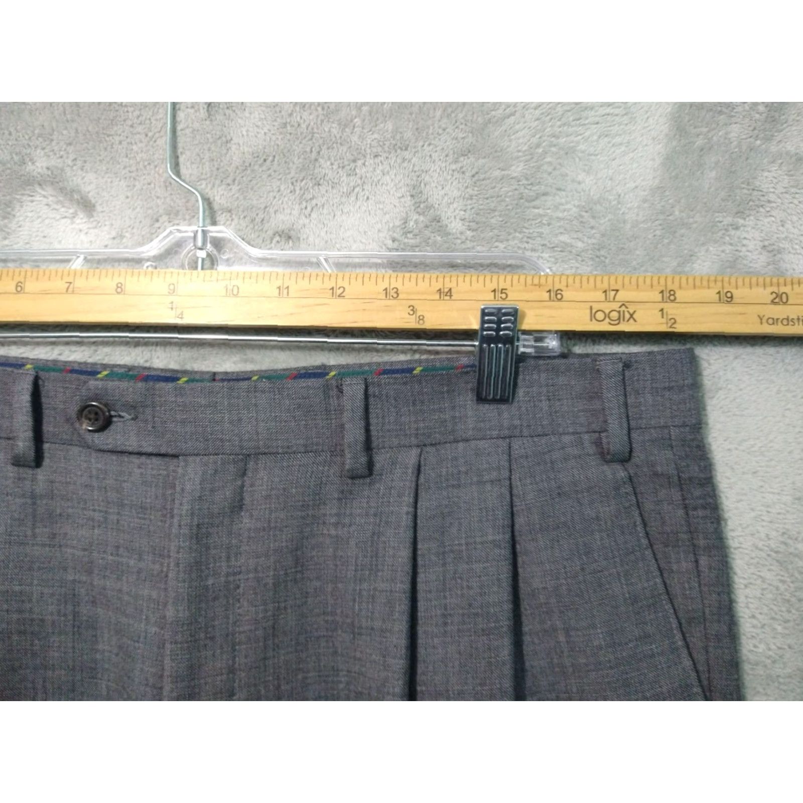 Chaps Chaps Dress Pants Mens 38x30 Gray Wool Straight Leg Pleated Cuffed Preppy Dress Pants Mens Gray Wool Straight Leg 38 30 Cuffed Pleated Preppy Mens Size US 38 / EU 54 - 3 Thumbnail
