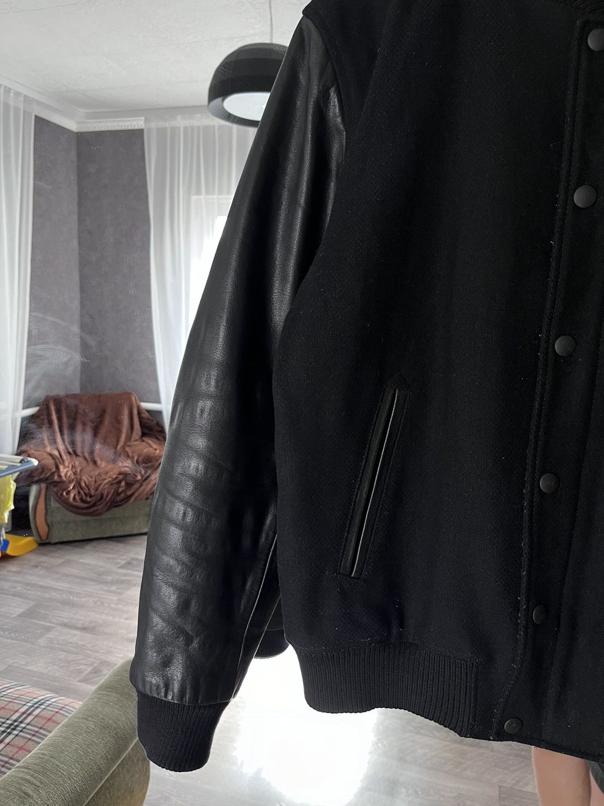 Lacoste Lacoste Live! Wool/Leather JacketBomber Big Embroidered Logo Size US L / EU 52-54 / 3 - 3 Thumbnail
