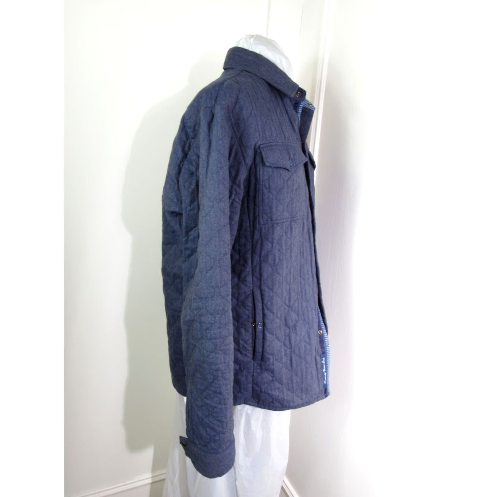 Robert Graham Robert Graham Shacket Jacket Mens Sz XL Blue Quilted Snap Button Up Lite Modern Americana Size US XL / EU 56 / 4 - 7 Thumbnail