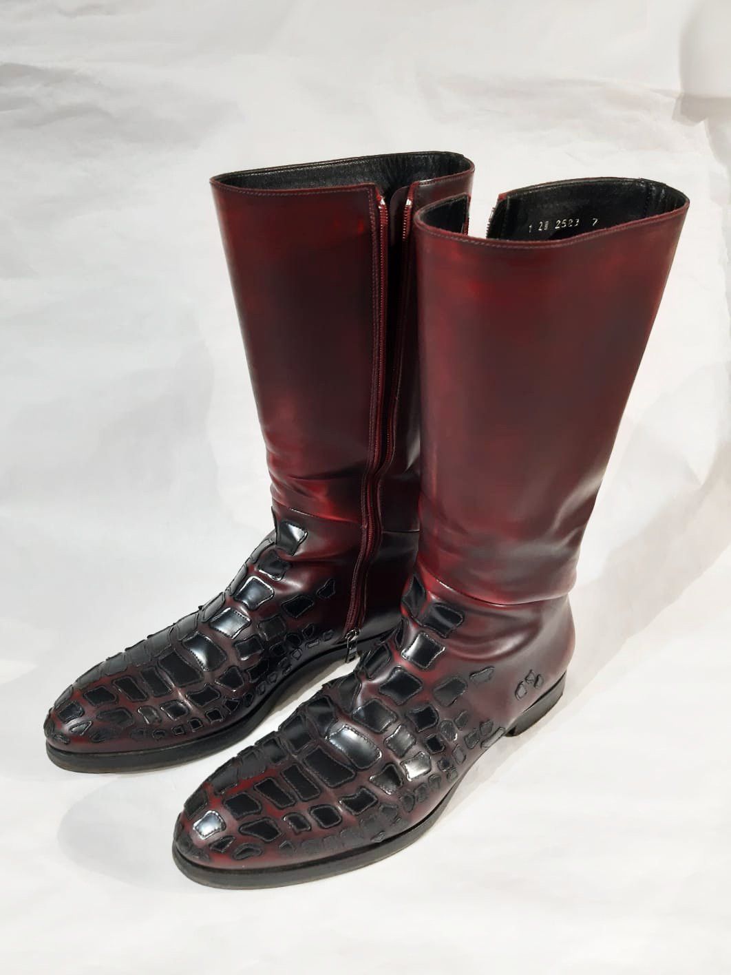 Prada Trompe-l'oeil Crocodile High Boots FW 2008 Runway Size US 8 / EU 41 - 2 Thumbnail