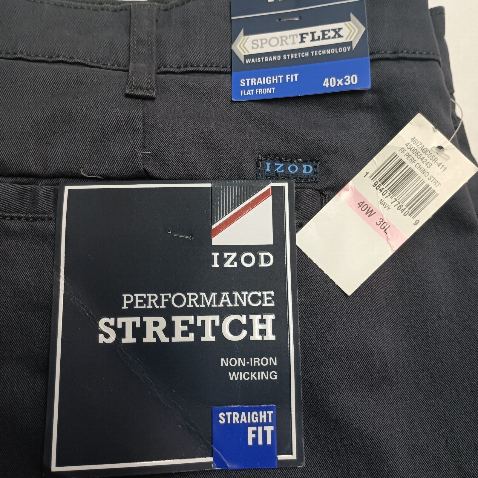 Izod Izod Performance Stretch Pants Men's 40x30 Flex Waist Blue Size US 40 / EU 56 - 2 Thumbnail