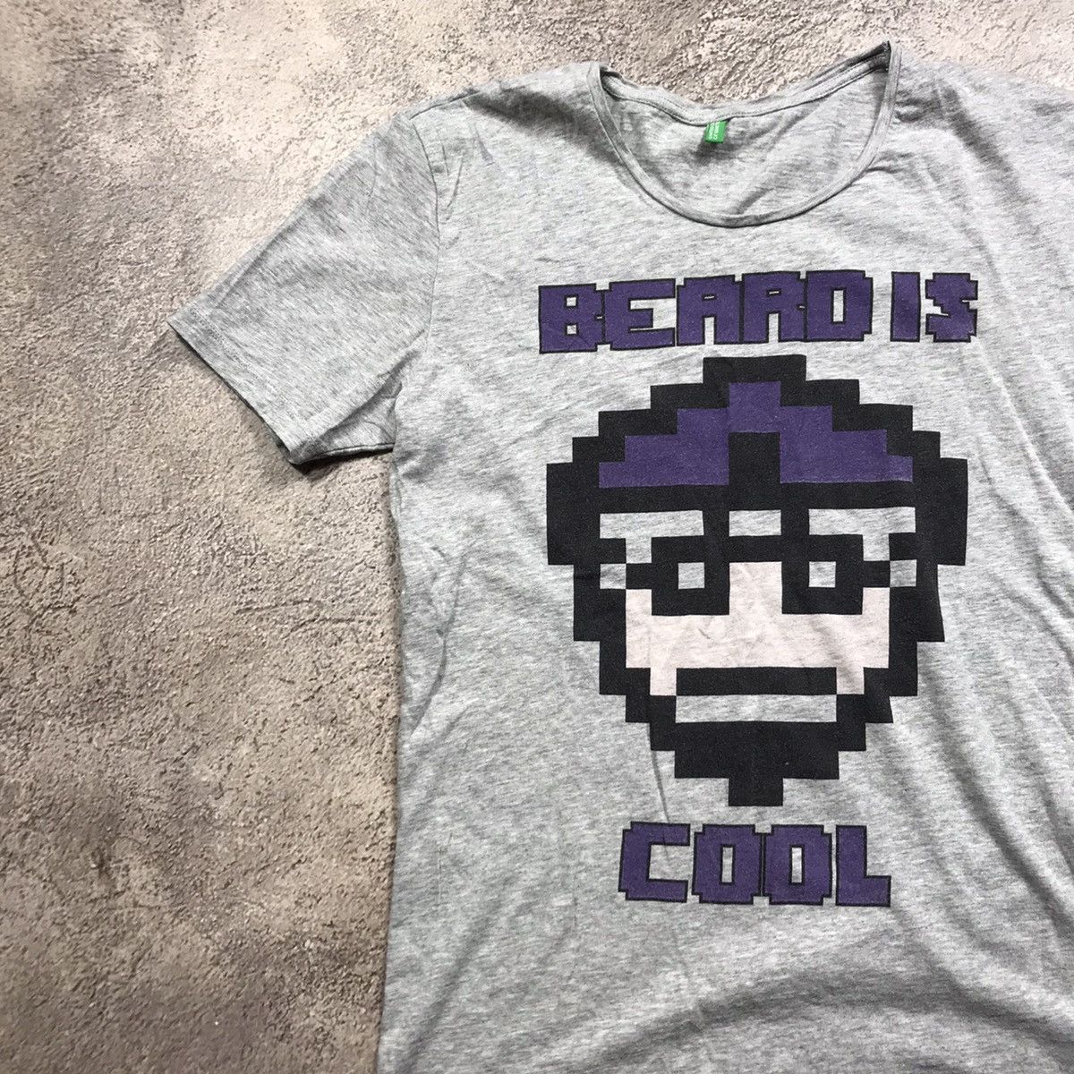 Vintage Vintage 90s Graphic Tee Beard Is Cool Pixel Art Skate Slim M Size M / US 6-8 / IT 42-44 - 3 Thumbnail