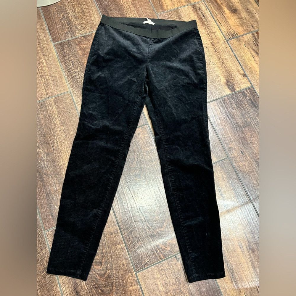 Eileen Fisher Eileen Fisher Black Corduroy Pants Elastic Waistline Quiet Size 32" / US 10 / IT 46 - 2 Thumbnail