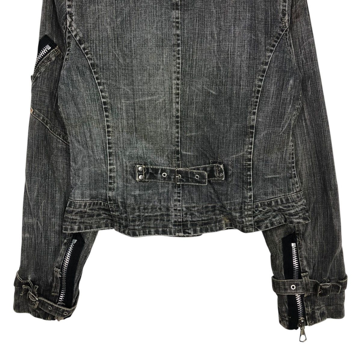 Japanese Brand 🔥VINTAGE CROPPED DENIM BIKER JACKET BISCOTE ISSEY MIYAKE Size US XS / EU 42 / 0 - 12 Thumbnail