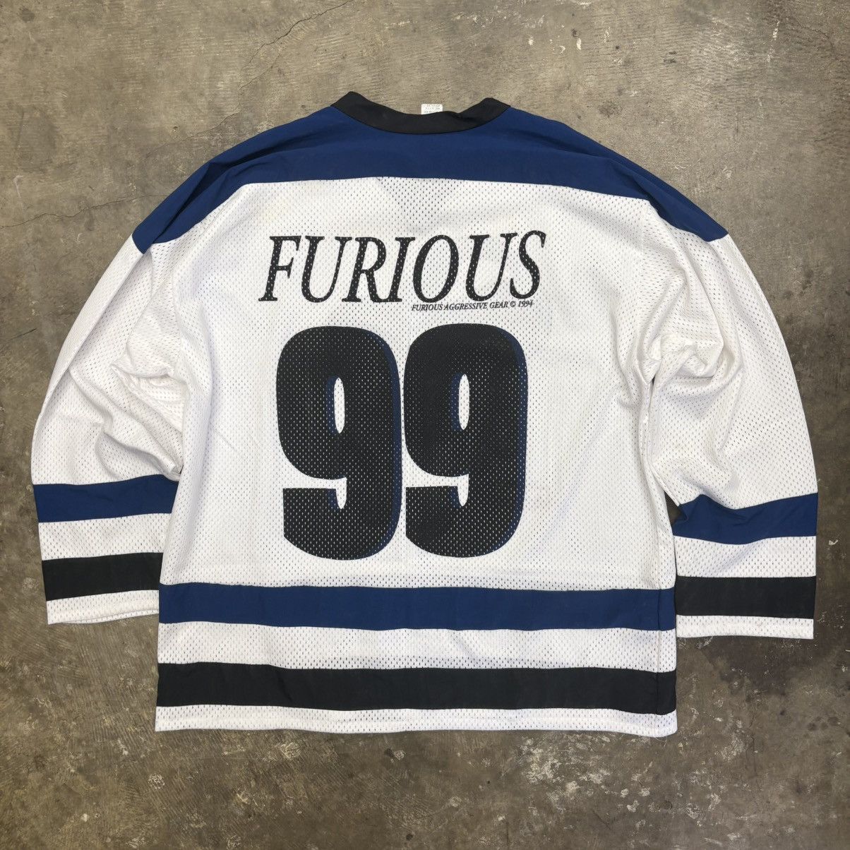 Vintage Y2K Furious Aggressive Hip Hop Hockey Jersey Size US XL / EU 56 / 4 - 4 Thumbnail
