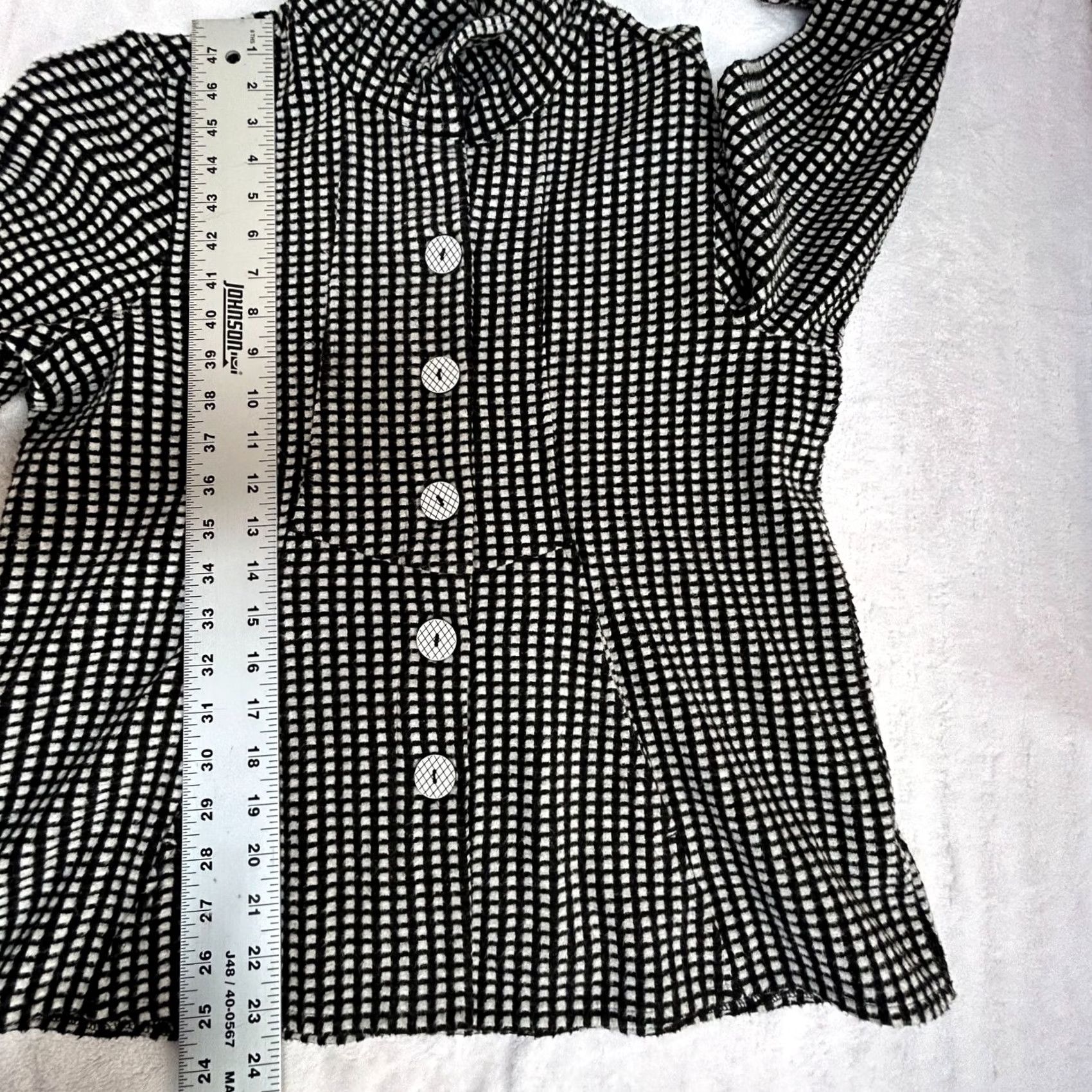 Habitat Habitat Womens Black & White Checkered Textured Button-Up Swing Jacket Small Size S / US 4 / IT 40 - 8 Thumbnail