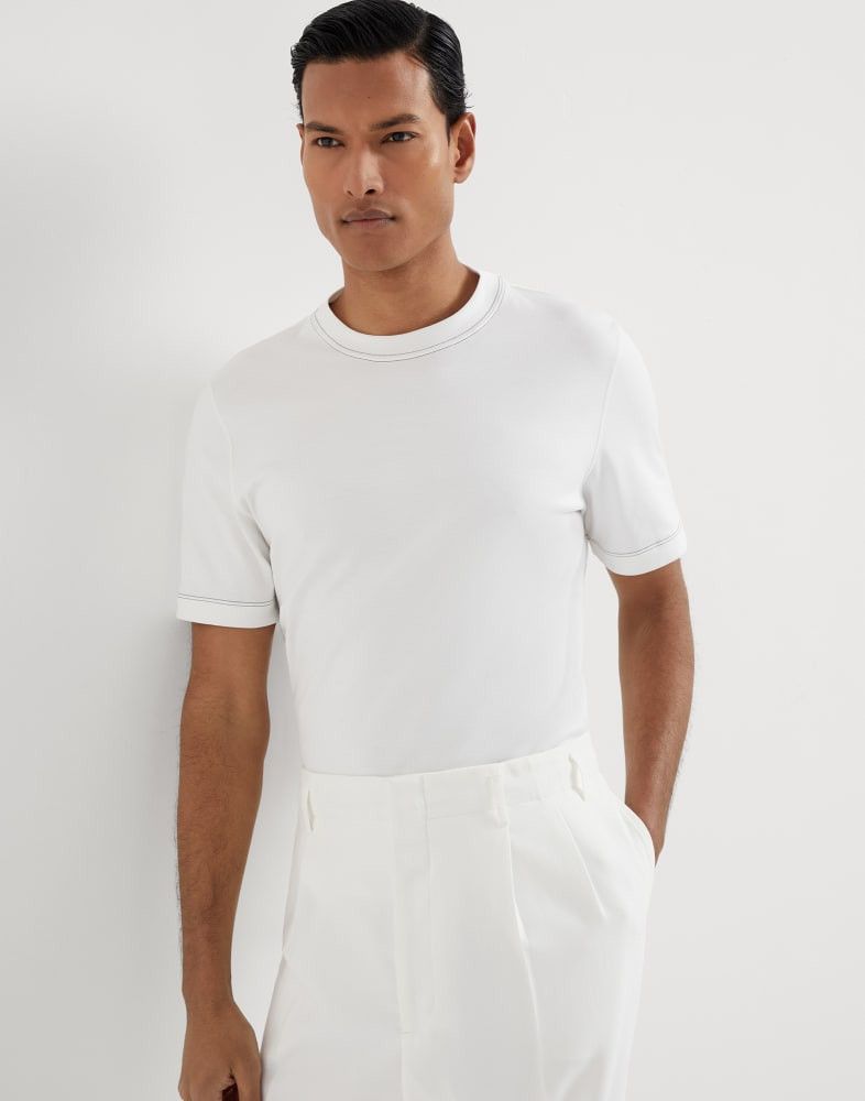 Brunello Cucinelli o1w1db10825 T-Shirt in White Size US XXL / EU 58 / 5 - 3 Thumbnail