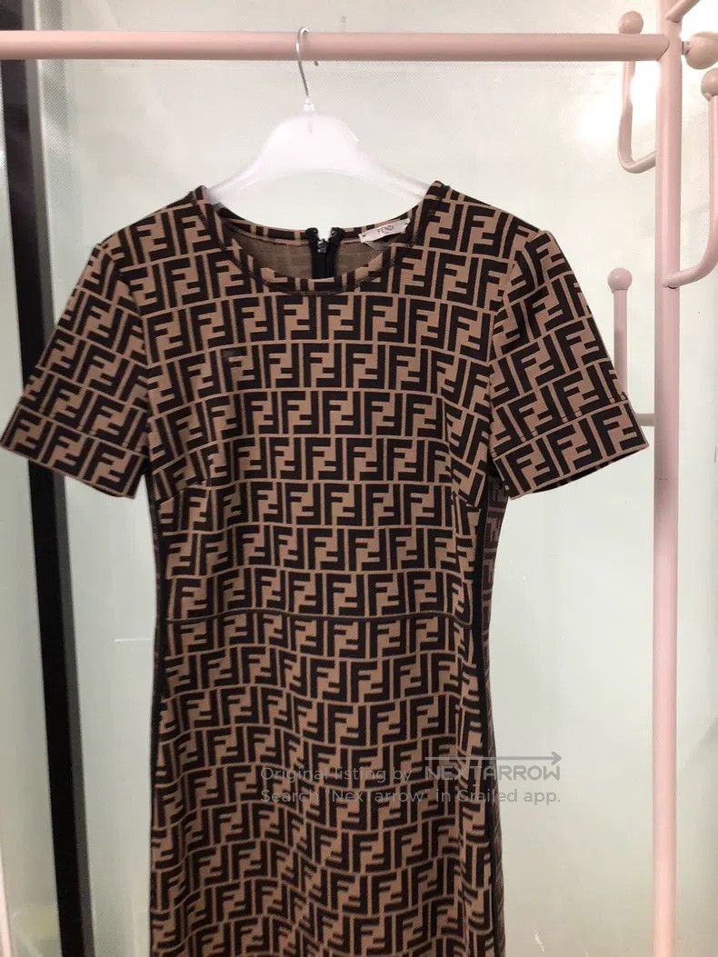 Fendi Fendi All-Print Dress Size XS / US 0-2 / IT 36-38 - 3 Thumbnail