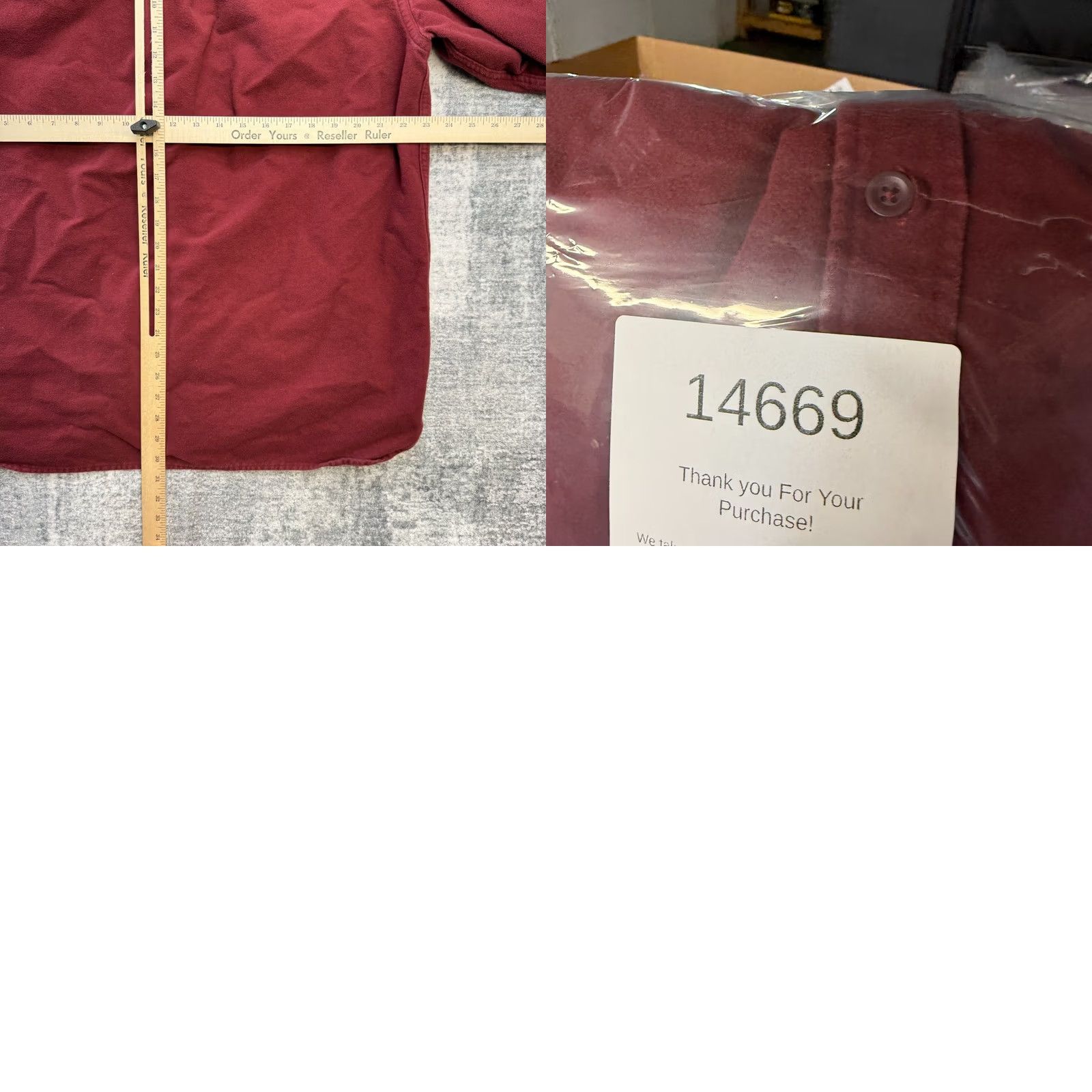 Vintage LL Bean Chamois Cloth Shirt Mens Large Deep Red Heavy Cotton Flannel Work Chore Shirt Size US L / EU 52-54 / 3 - 8 Thumbnail