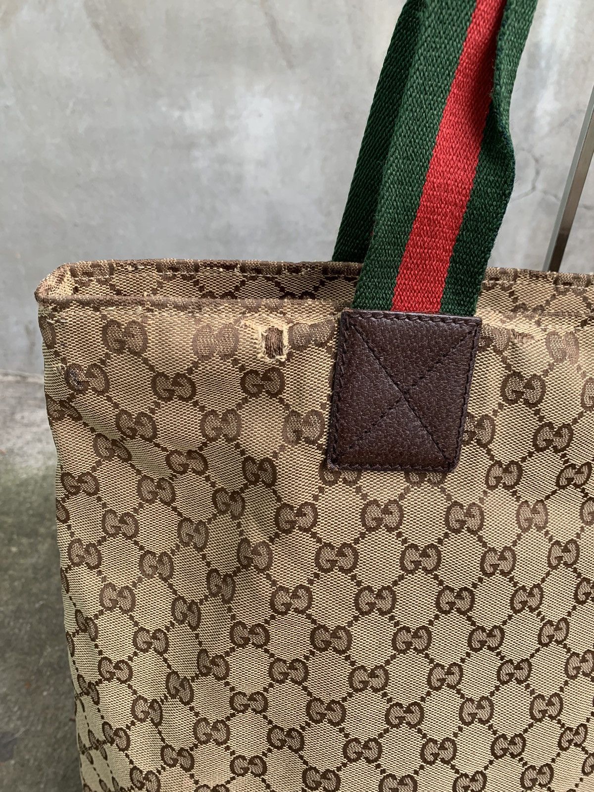 Gucci GG Canvass Web Handle Tote Bag Size ONE SIZE - 8 Thumbnail