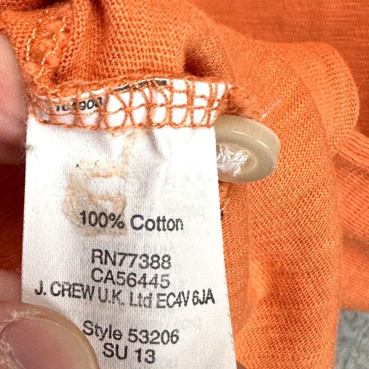 Vintage J Crew Polo Shirt Mens XL Orange Short Sleeve Rugby Casual Comfort 100% Cotton Size US XL / EU 56 / 4 - 6 Thumbnail