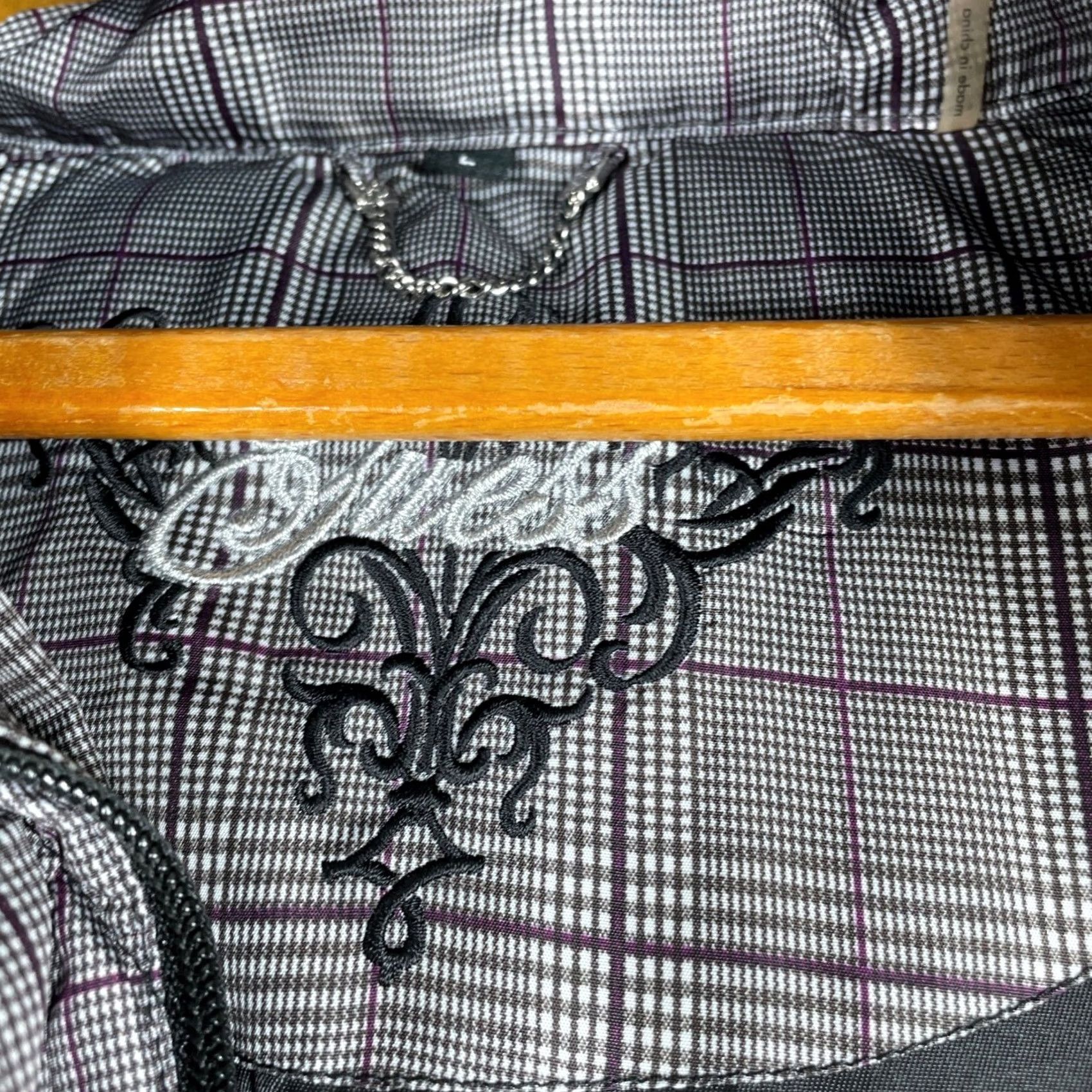 Guess Guess Puffer Jacket Women Large Purple Plaid Down Fill Faux Fur Hood Y2K Size L / US 10 / IT 46 - 4 Thumbnail