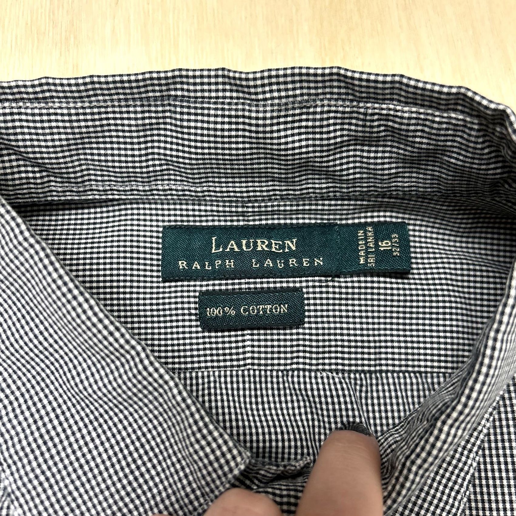 Ralph Lauren Lauren Ralph Lauren Dress Shirt Mens 16 32/33 Gray Gingham Classic Fit Size 42R - 2 Thumbnail