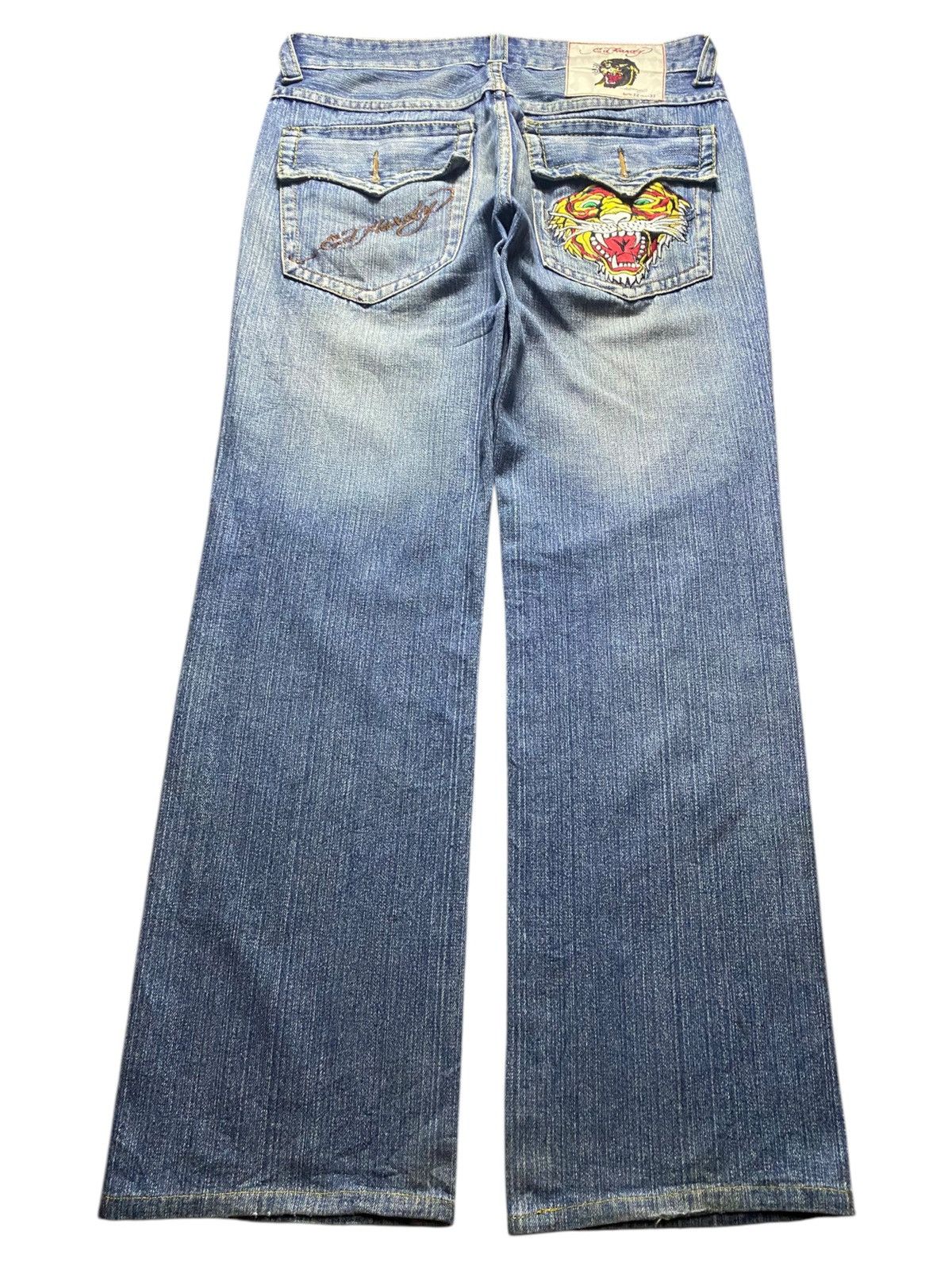 Christian Audigier Vintage Tatto Wear Ed Hardy Tiger Jeans Size US 33 - 2 Thumbnail