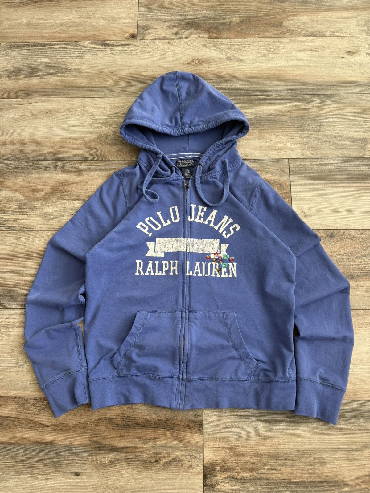 Polo Ralph Lauren Vintage Polo Jeans Ralph Lauren Blue Full zip up hoodie L Size L / US 10 / IT 46 - 8 Thumbnail