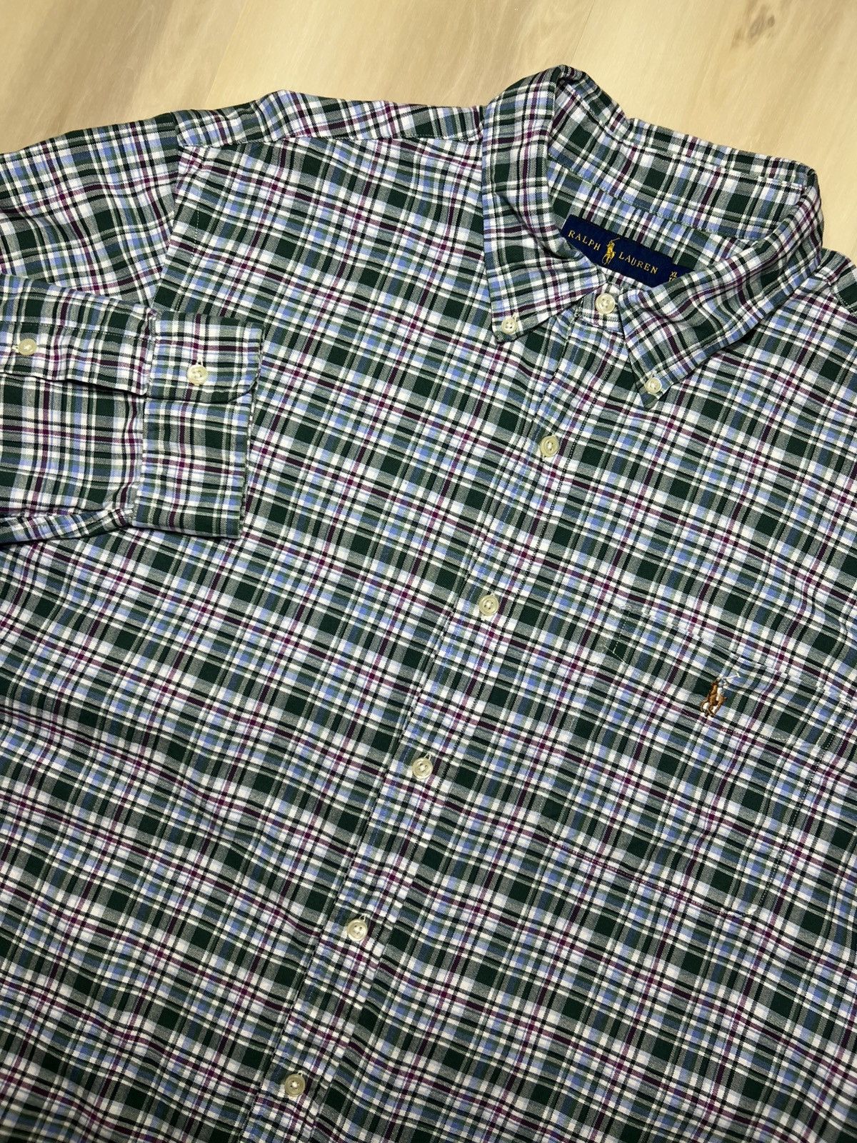 Polo Ralph Lauren Polo Ralph Lauren Men's Green Plaid Oxford Long Sleeve SZ XL Size US XL / EU 56 / 4 - 1 Thumbnail