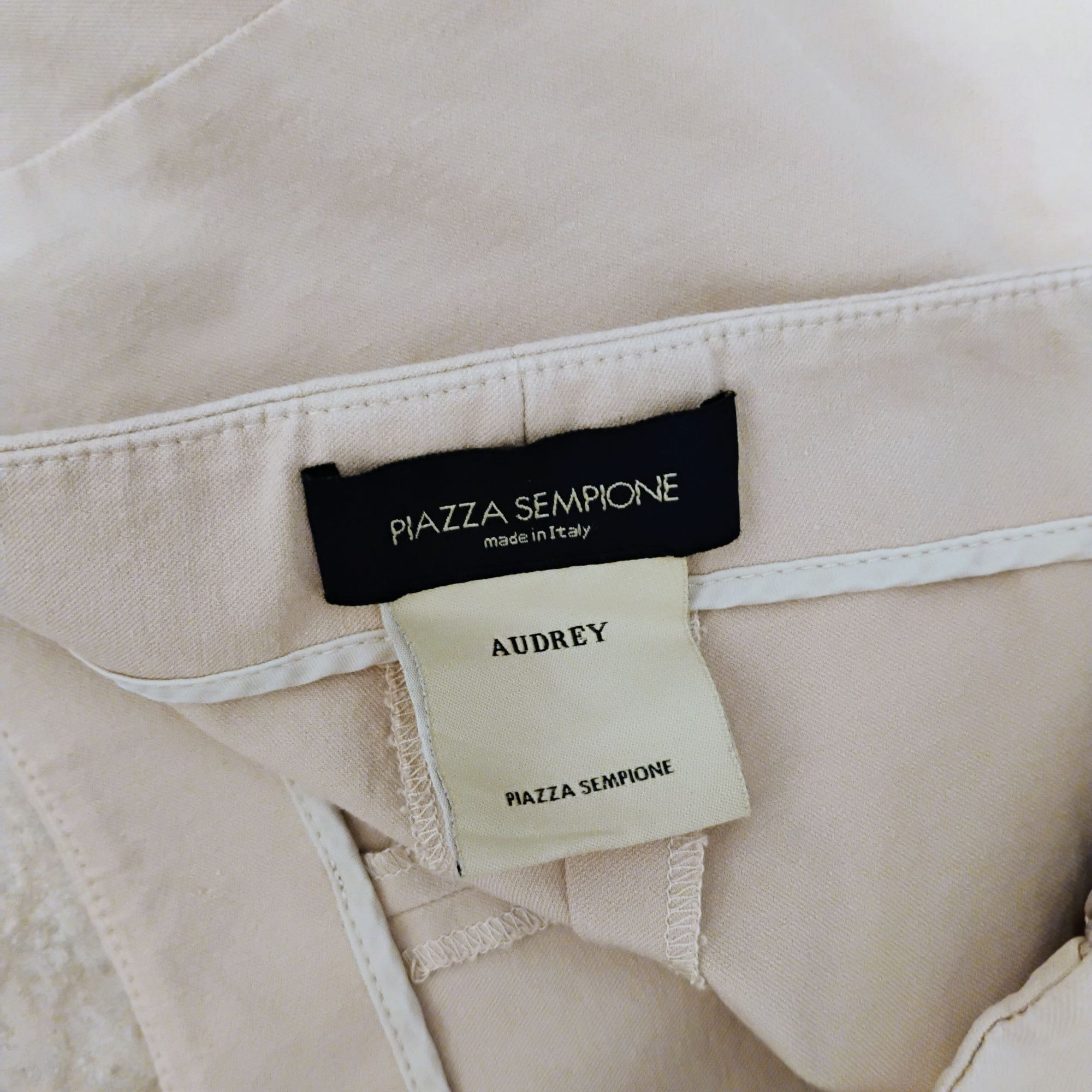 Piazza Sempione Piazza Sempione Audrey Beige Ankle Pants, IT 54 / US 18 XL, Size 40" / US 18 - 3 Thumbnail