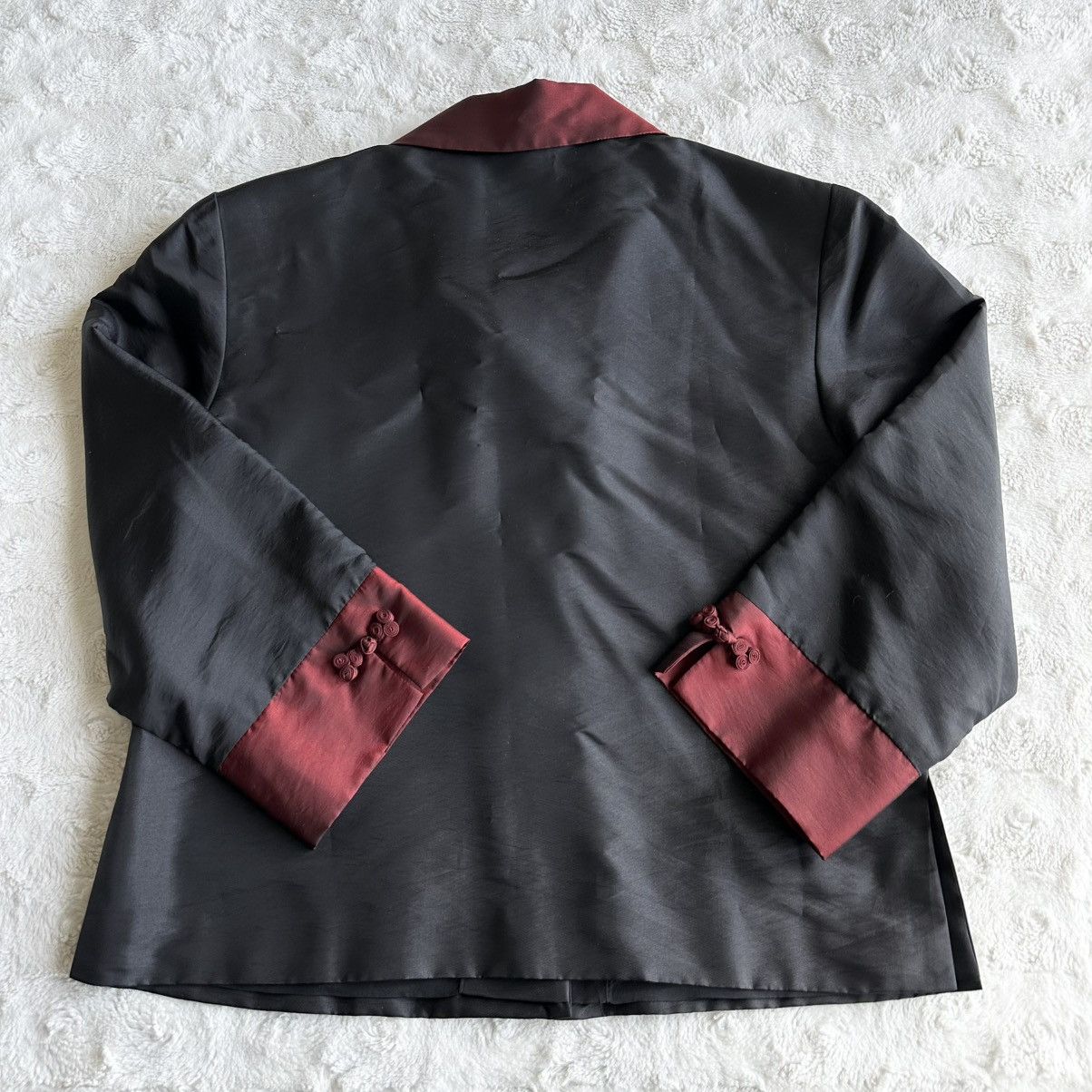 Other Vintage Lisa Jacket Womens Small Black Silk Floral 3/4 Slv Size S / US 4 / IT 40 - 2 Thumbnail