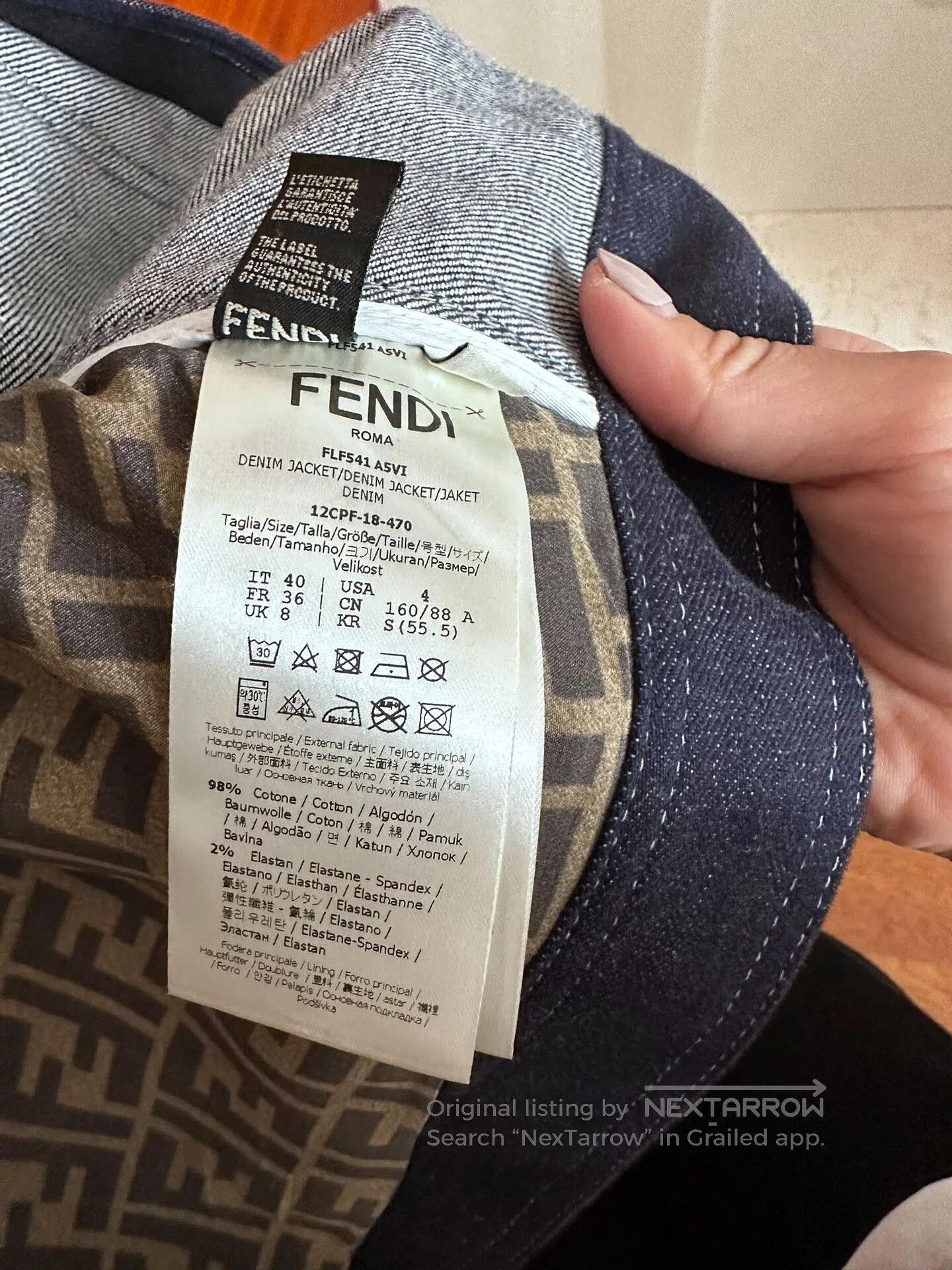 Fendi fendi denim jacket unisex, stylish design. Size US M / EU 48-50 / 2 - 5 Thumbnail