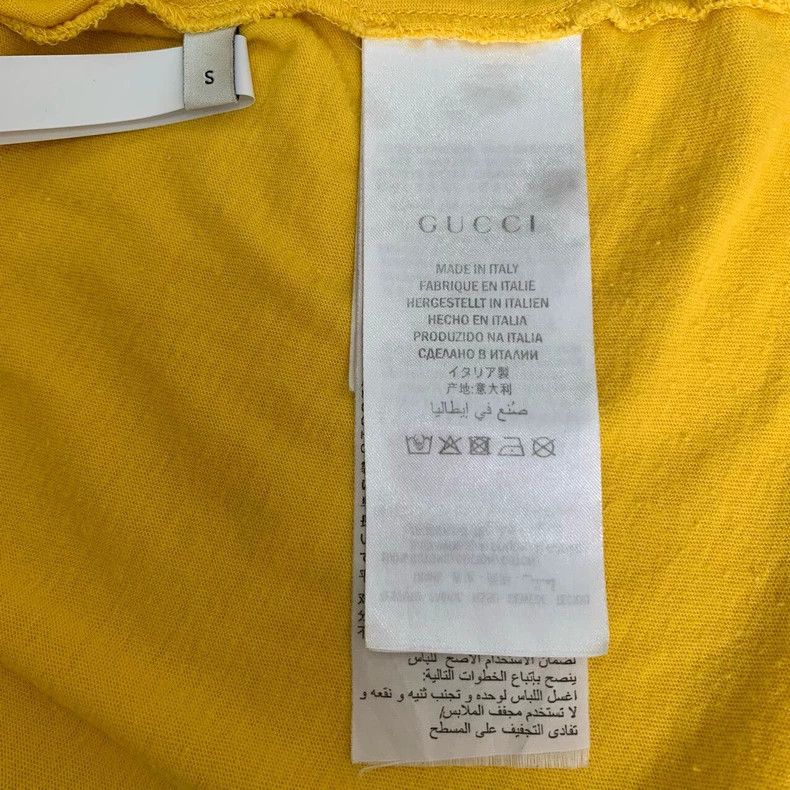 Gucci Gucci Logo pattern printed round-neck yellow cotton short-s Size US M / EU 48-50 / 2 - 7 Thumbnail