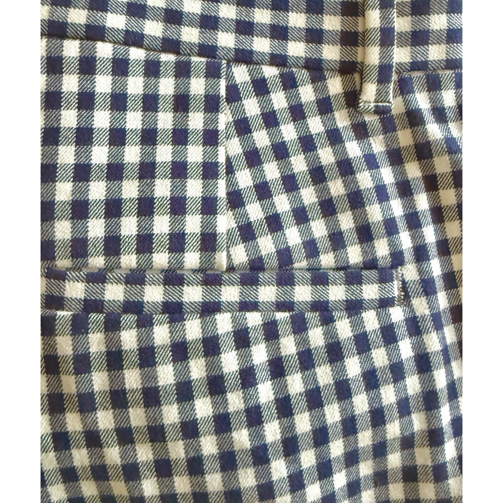Gap GAP Mid Rise Skinny Ankle Pants Navy Gingham Stretch 2 Size 26" / US 2 / IT 38 - 9 Thumbnail