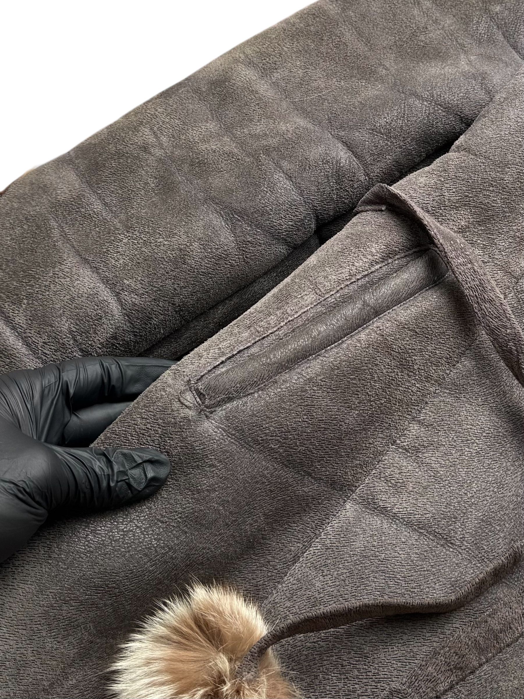 Vintage 90's Real Sheepskin Coat With Real Fur Details (V411) Size M / US 6-8 / IT 42-44 - 5 Thumbnail