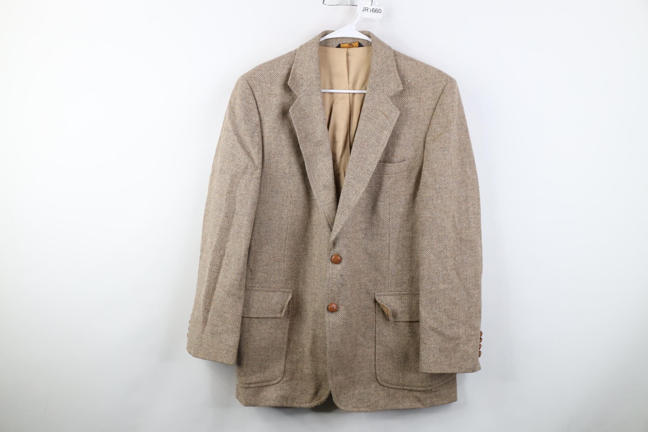 Vintage Vintage 70s Streetwear Herringbone Suit Coat Blazer Jacket Size US XXL / EU 58 / 5 - 1 Thumbnail
