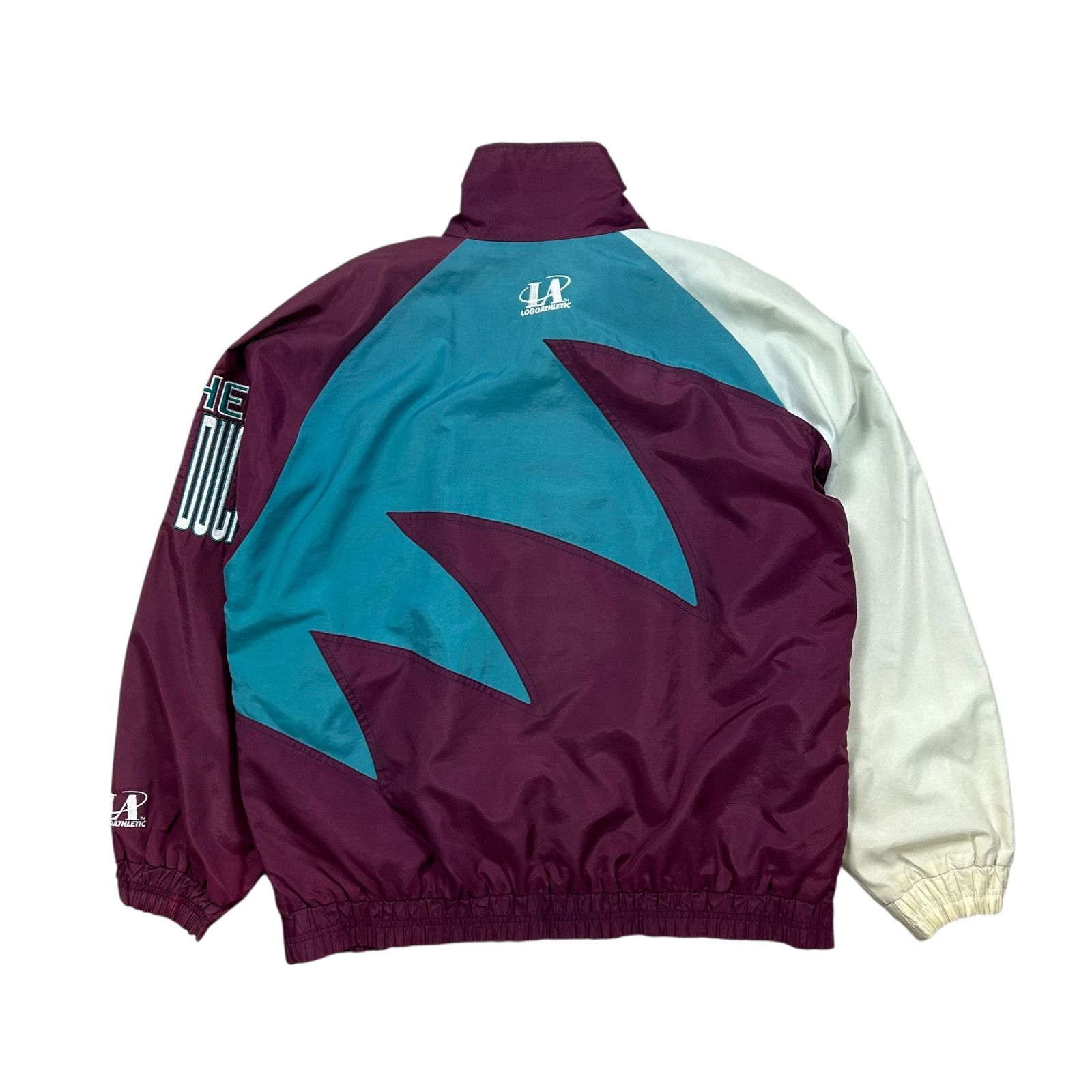 NHL 90s MIGHTY DUCKS LOGO ATHLETIC SHARKTOOTH WINDBREAKER JACKET Size US L / EU 52-54 / 3 - 2 Thumbnail