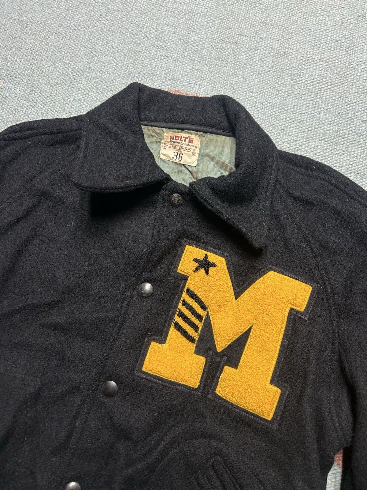 Vintage 1950s wool varsity jacket snap letterman Missouri 36 small Size US S / EU 44-46 / 1 - 3 Thumbnail