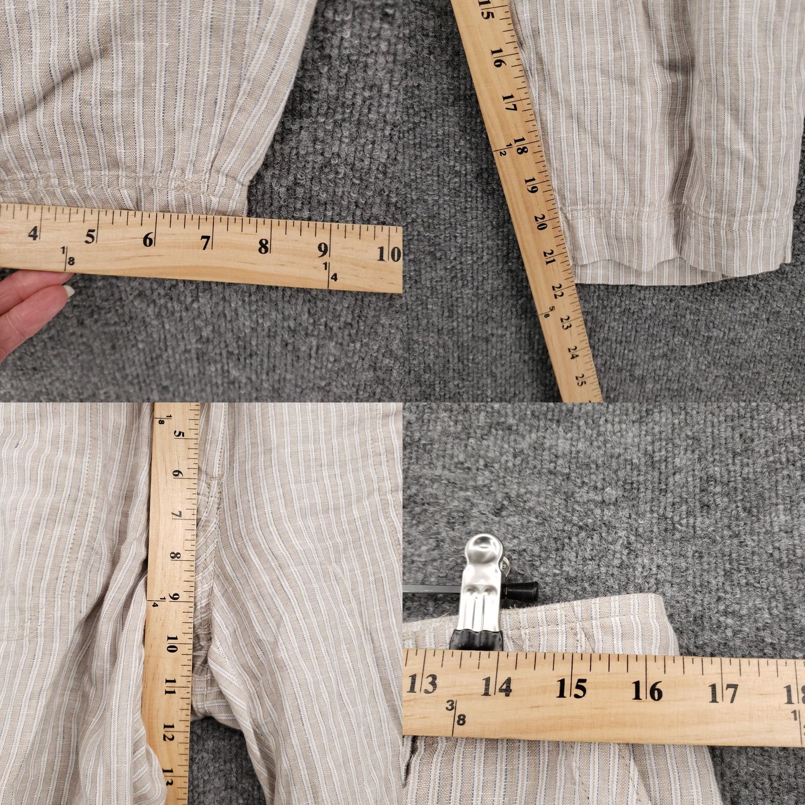 Tommy Bahama Tommy Bahama Pants Women Beige Capri Striped Flat Front Linen Mid Rise Pocket Size 28" / US 6 / IT 42 - 8 Thumbnail