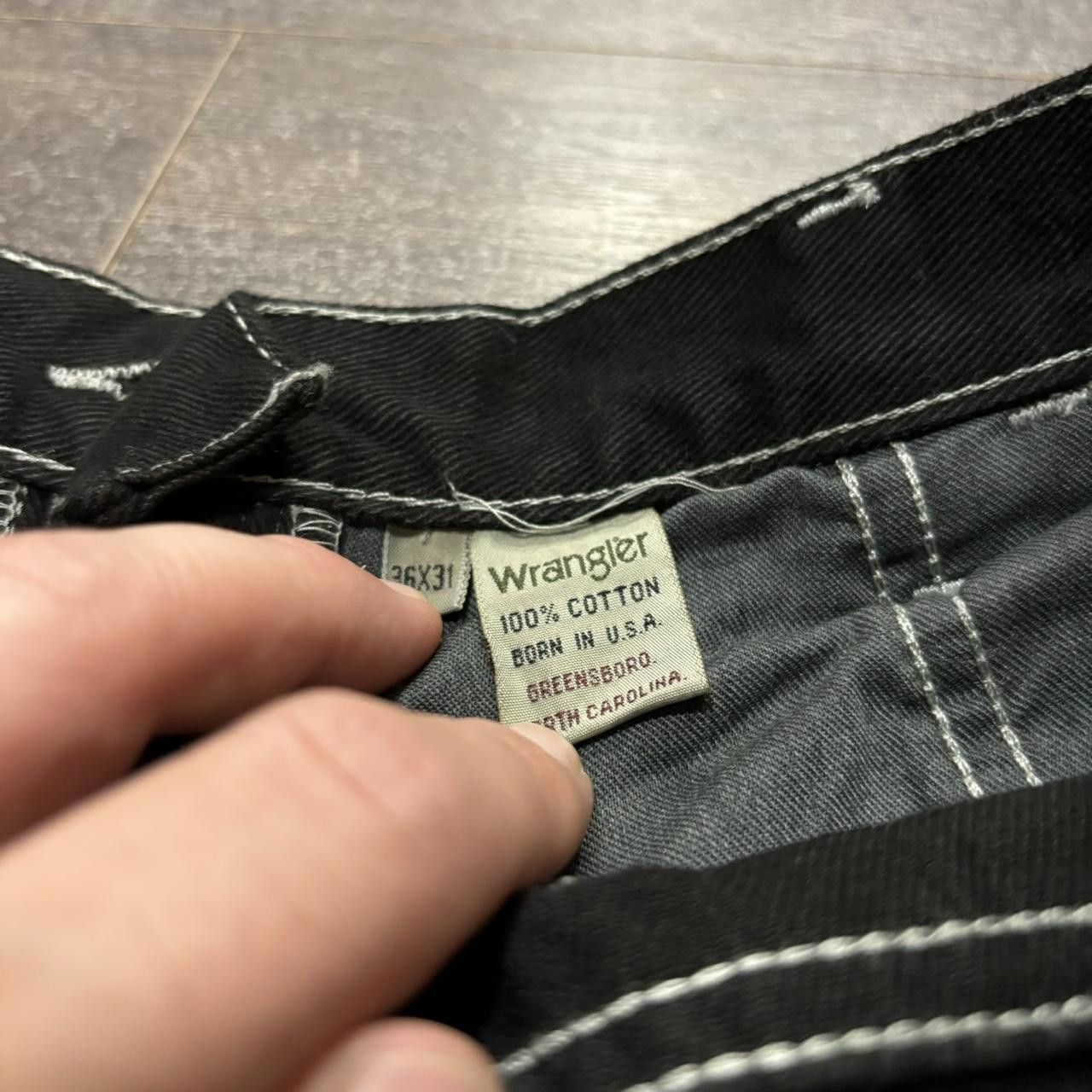 Wrangler Vintage Wrangler Black Off Stitch Jeans Made in USA 36x31 Size US 36 / EU 52 - 8 Thumbnail