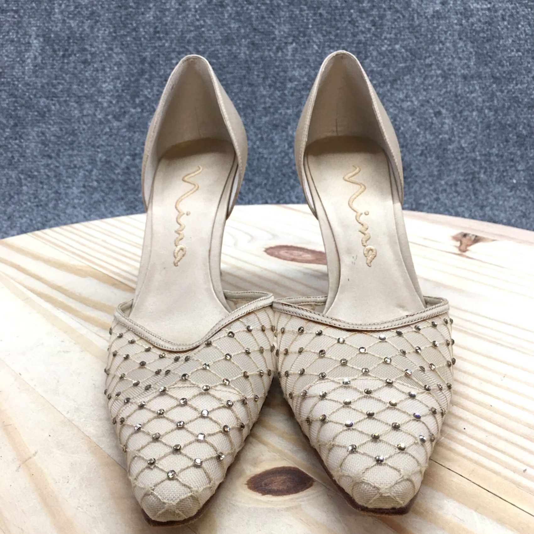 Vintage Nina Pump Heels Womens 8M Brown D'Orsay Pointed Toe Slip On Stiletto Casual Size US 8 / IT 38 - 6 Thumbnail