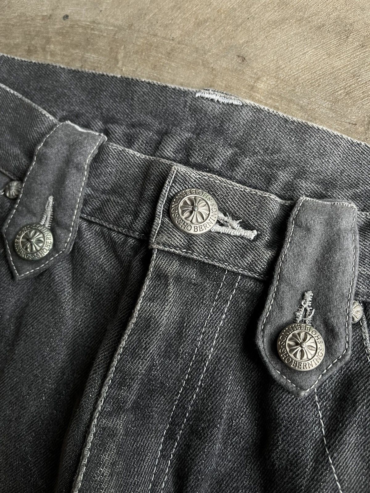 Tornado Mart Bernings Sho Flare Gothic Poem Boot Cut Wash Denim Pants Size US 30 / EU 46 - 11 Thumbnail