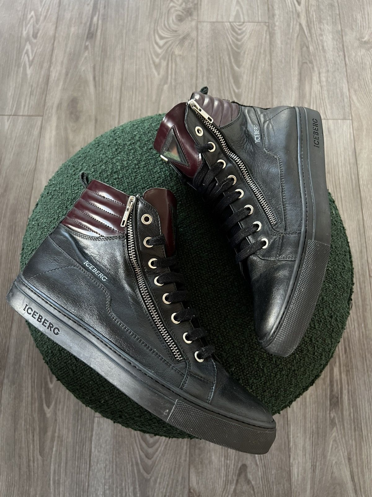 Iceberg RRP:450€‼️Luxury Iceberg Double Zip Leather Metal Logo Boot Size US 9 / EU 42 - 5 Thumbnail
