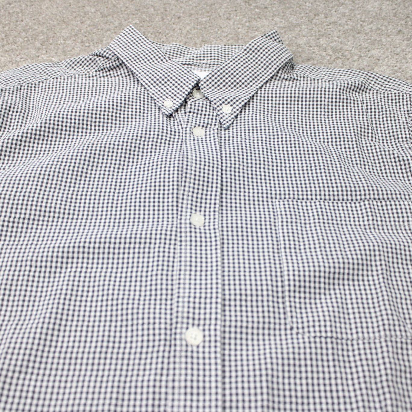 Vintage Five Four Halstead Shirt Mens Large Black/White Checkered Cotton S/S Button Down Collared Casual NWT Vintage No Size US L / EU 52-54 / 3 - 5 Thumbnail