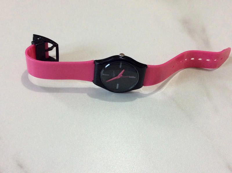 Designer identity black dial pink plastic strap watch Size ONE SIZE - 4 Thumbnail