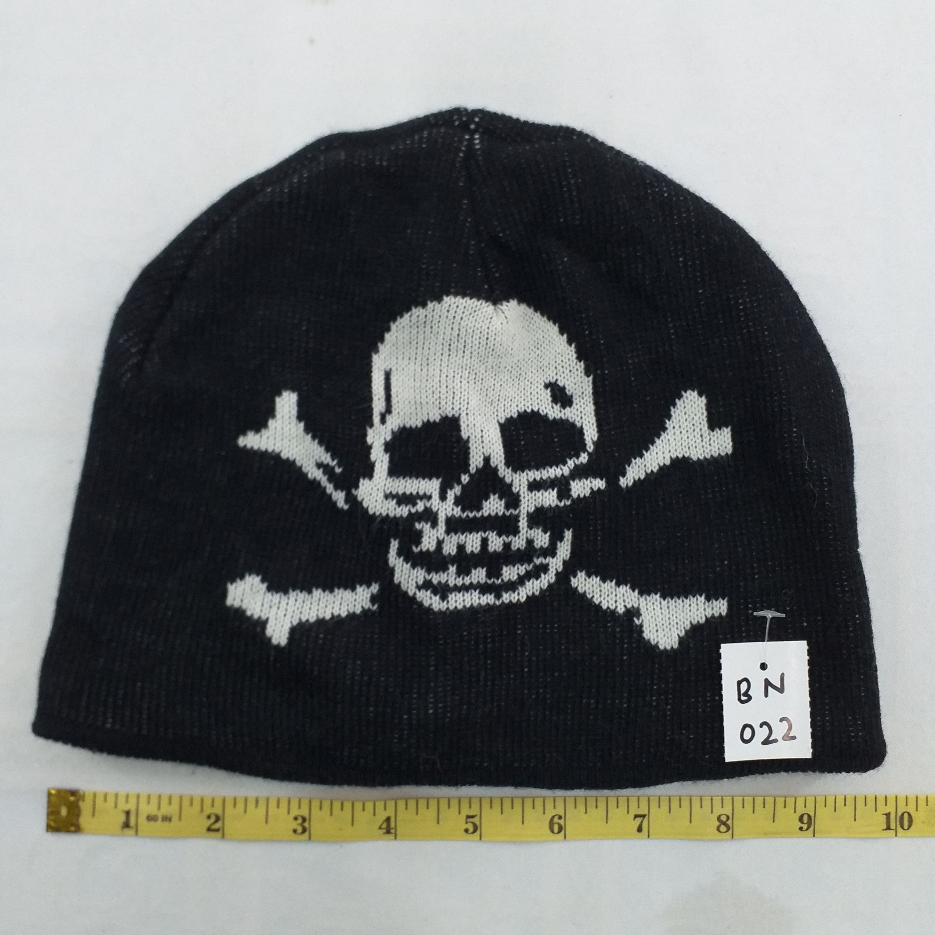 Japanese Brand White Skulls Printed Snow Cap Beanie Hat BN022 Size ONE SIZE - 3 Thumbnail